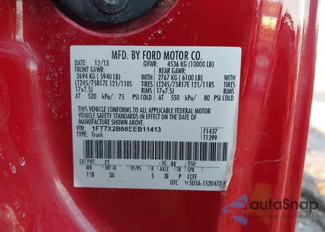 2014 Ford F-250 Xlt z USA, uszkodzony, nr VIN 1FT7X2B66EEB11413